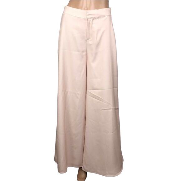 AS By DF Flare Satin Pant Women Sz 0 Blush Fairy Preppy Chick Luxury Party 20's - Picture 2 of 15